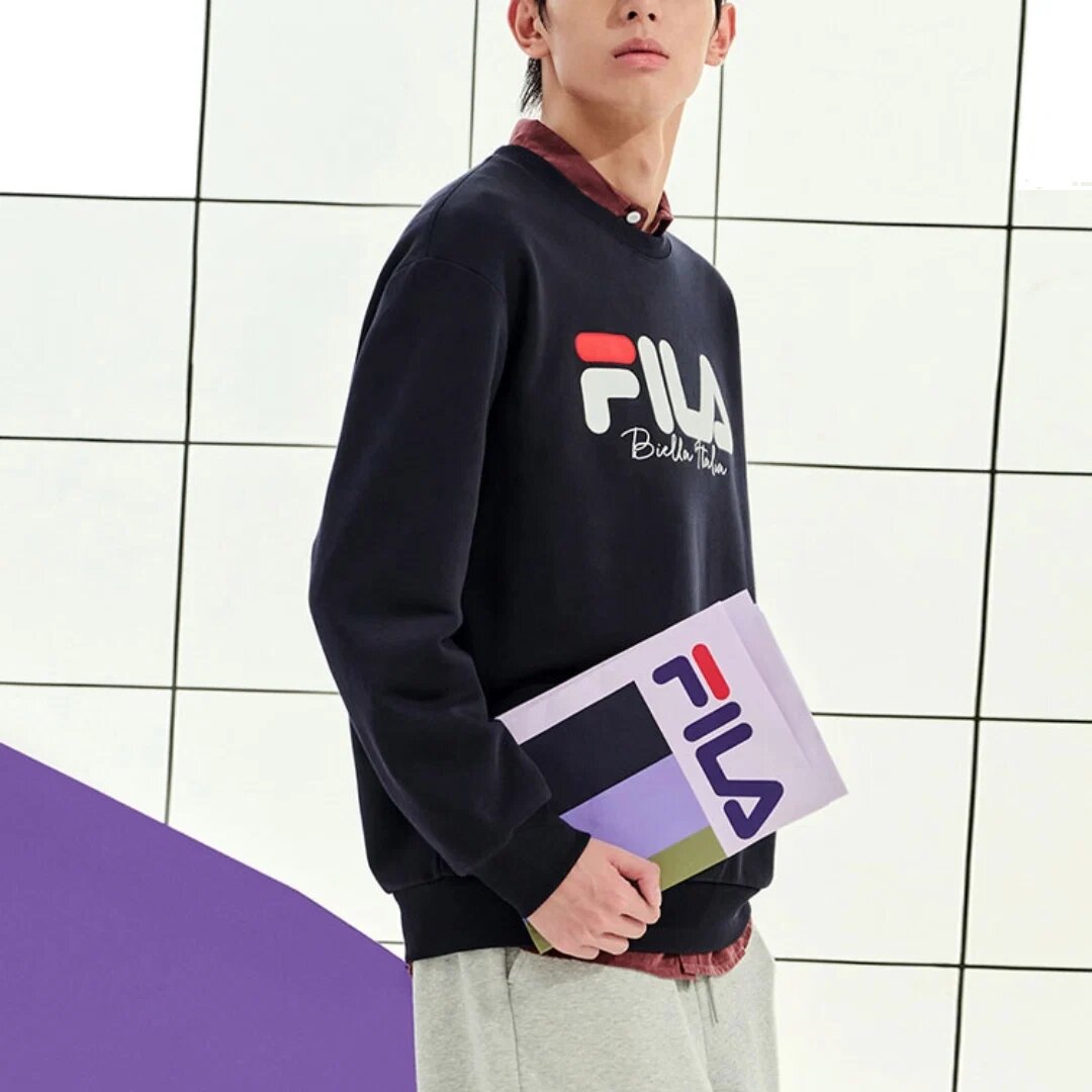 Classic Logo Crew-Pullover „Schwarz-Weiß“