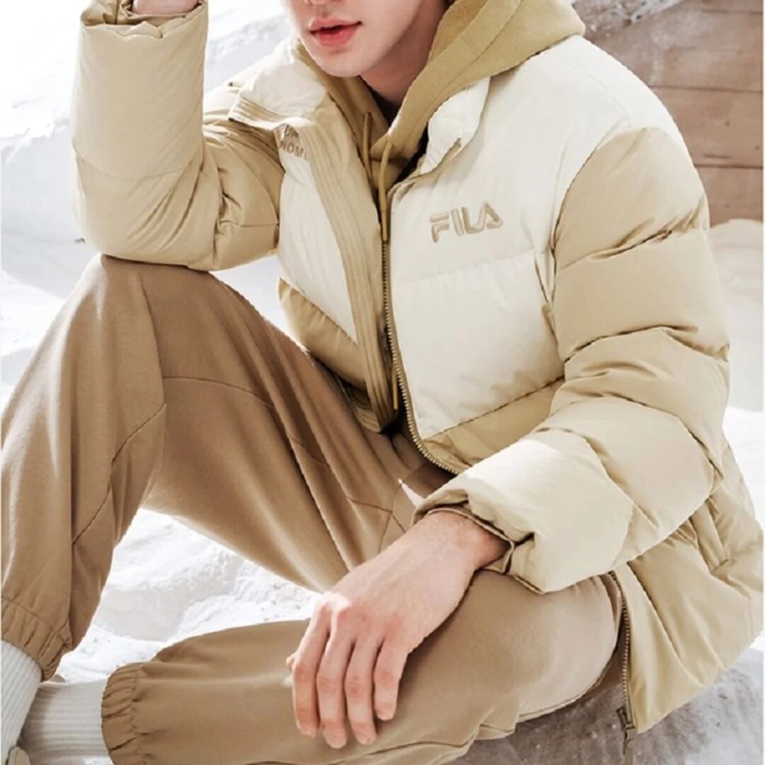 Daunenjacke „Beige Weiß“