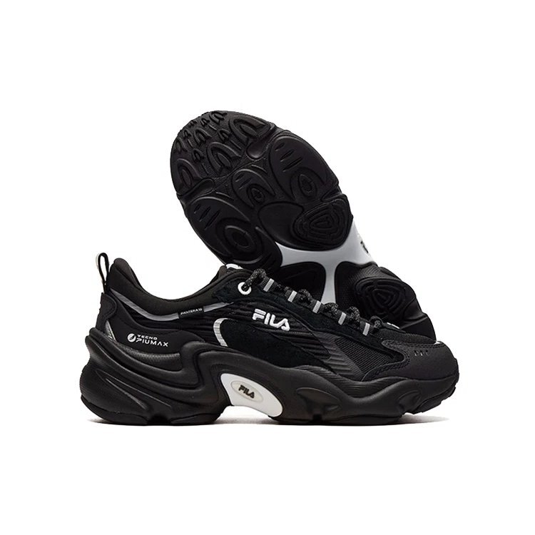 Dämpfende, tragbare Plateau-Schuhe im Clunky-Stil, schwarz