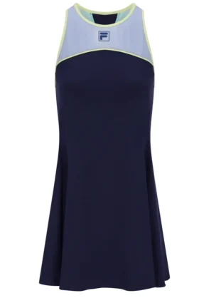 Dunkelblaues Jersey-Kleid für Damen mit integrierten Shorts