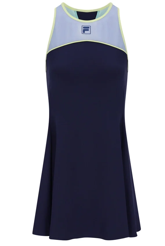Dunkelblaues Jersey-Kleid für Damen mit integrierten Shorts