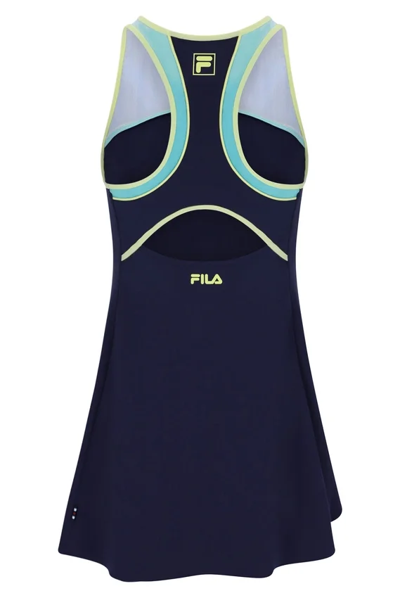Dunkelblaues Jersey-Kleid für Damen mit integrierten Shorts