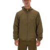 Dunkelolivfarbene Ian-Jacke mit durchgehendem Reißverschluss