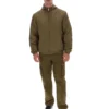 Dunkelolivfarbene Ian-Jacke mit durchgehendem Reißverschluss