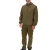 Dunkelolivfarbene Ian-Jacke mit durchgehendem Reißverschluss