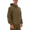 Dunkelolivfarbene Ian-Jacke mit durchgehendem Reißverschluss