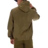 Dunkelolivfarbene Ian-Jacke mit durchgehendem Reißverschluss