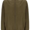 Dunkelolivfarbene Ian-Jacke mit durchgehendem Reißverschluss