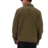 Dunkelolivfarbenes Kasa-Overshirt mit durchgehendem Reißverschluss