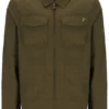 Dunkelolivfarbenes Kasa-Overshirt mit durchgehendem Reißverschluss