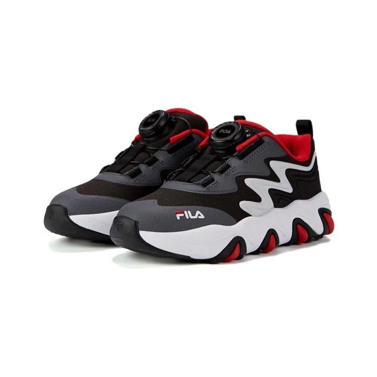 Essential Casual Sneakers „Grau Schwarz Rot“