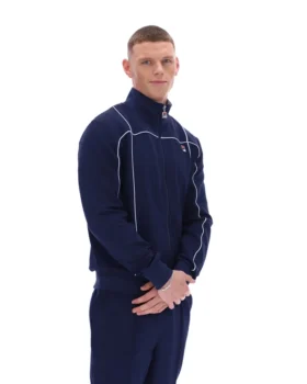 Fila Armando Trainingsjacke mit kontrastierenden Paspeln in Marineblau