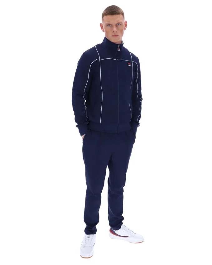 Fila Armando Trainingsjacke mit kontrastierenden Paspeln in Marineblau