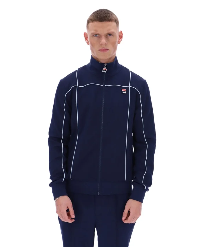 Fila Armando Trainingsjacke mit kontrastierenden Paspeln in Marineblau