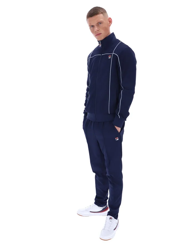Fila Armando Trainingsjacke mit kontrastierenden Paspeln in Marineblau