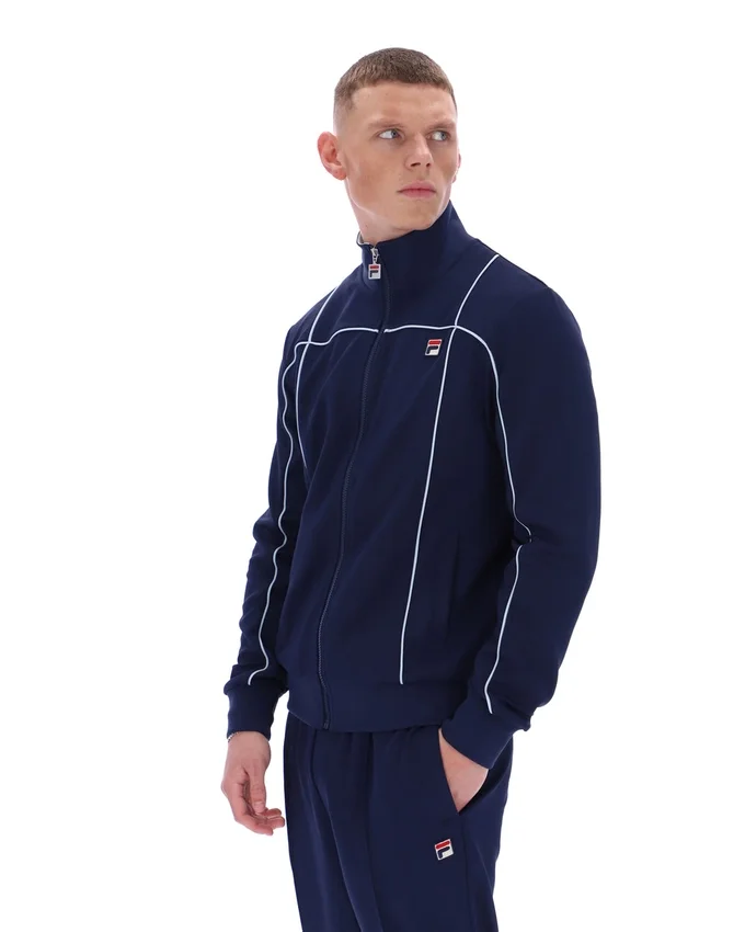 Fila Armando Trainingsjacke mit kontrastierenden Paspeln in Marineblau