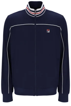 Fila Federico Trainingsjacke in Marineblau mit Paspel am Kragen