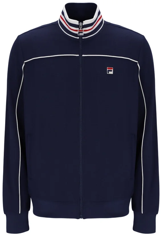 Fila Federico Trainingsjacke in Marineblau mit Paspel am Kragen