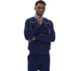 Fila Federico Trainingsjacke in Marineblau mit Paspel am Kragen