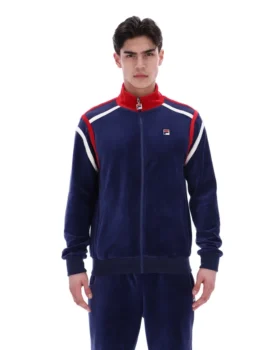 Fila Gabriele Trainingsjacke mit Kontrasteinsätzen in Marineblau