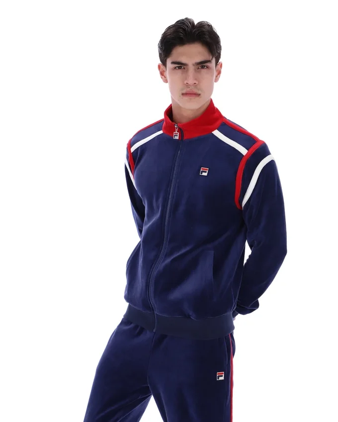Fila Gabriele Trainingsjacke mit Kontrasteinsätzen in Marineblau