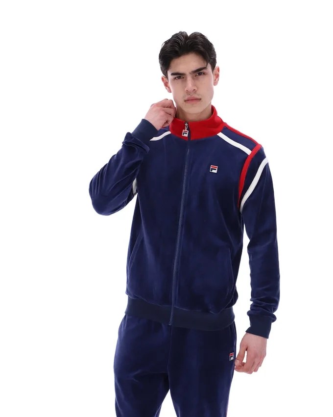Fila Gabriele Trainingsjacke mit Kontrasteinsätzen in Marineblau