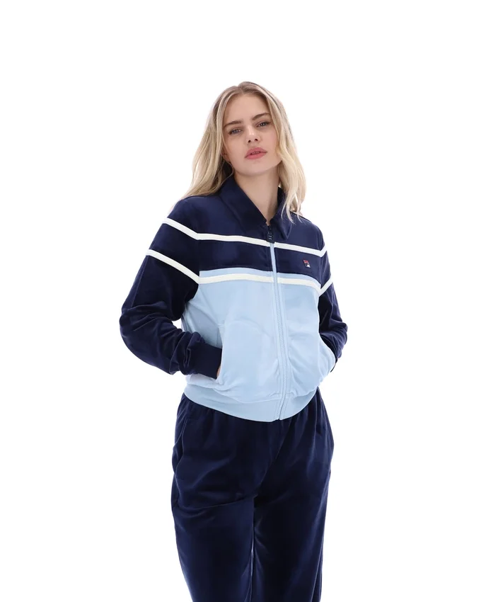 Fila Giovana – Kurzes Oberteil mit Reißverschluss in Marineblau