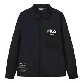 Fila Herren-Athleisure-Freizeitsportjacke mit Alphabet-Logo, schwarz