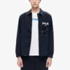 Fila Herren-Athleisure-Freizeitsportjacke mit Alphabet-Logo, schwarz