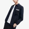 Fila Herren-Athleisure-Freizeitsportjacke mit Alphabet-Logo, schwarz