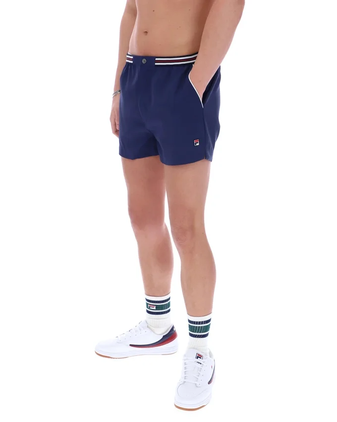Fila High Tide Terry Pocket Stripe Shorts in Marineblau