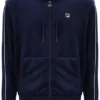 Fila Italo Velours-Hoodie in Marineblau