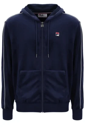 Fila Italo Velours-Hoodie in Marineblau