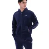Fila Italo Velours-Hoodie in Marineblau