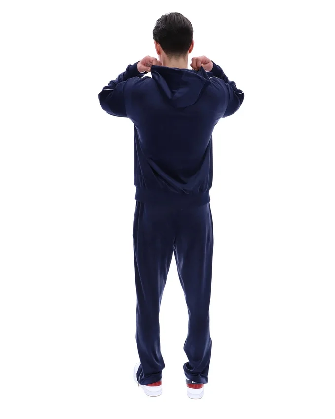 Fila Italo Velours-Hoodie in Marineblau