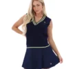 Fila Jorja Strickweste in Marineblau mit Zopfmuster