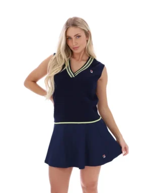 Fila Jorja Strickweste in Marineblau mit Zopfmuster