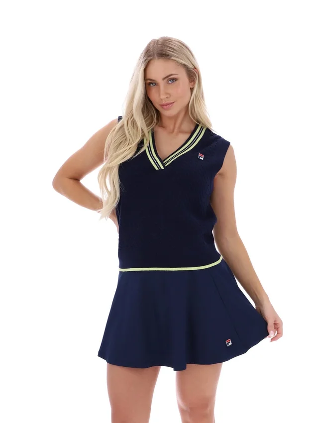 Fila Jorja Strickweste in Marineblau mit Zopfmuster