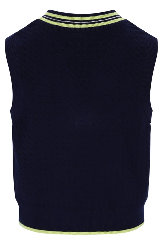 Fila Jorja Strickweste in Marineblau mit Zopfmuster