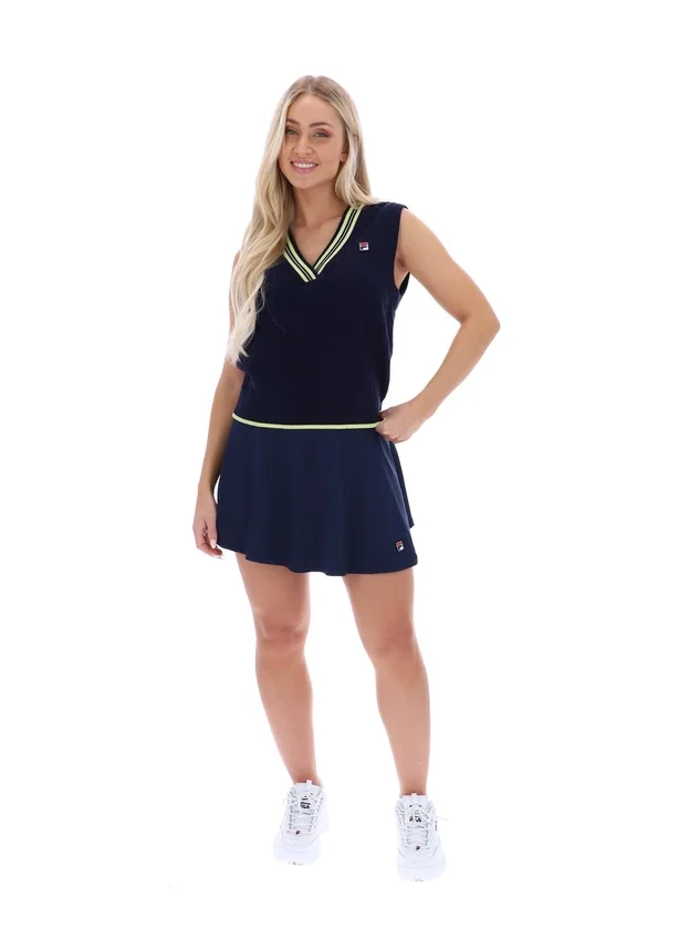Fila Jorja Strickweste in Marineblau mit Zopfmuster