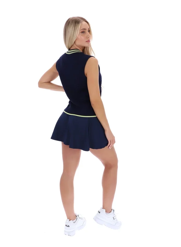 Fila Jorja Strickweste in Marineblau mit Zopfmuster