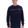 Fila Kallum-Pullover mit Rundhalsausschnitt und Waffelstruktur in Marineblau