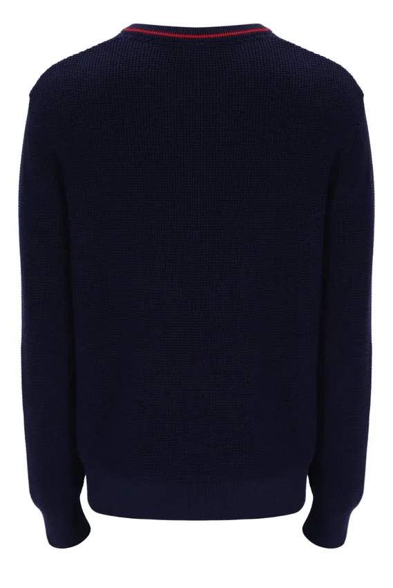 Fila Kallum-Pullover mit Rundhalsausschnitt und Waffelstruktur in Marineblau