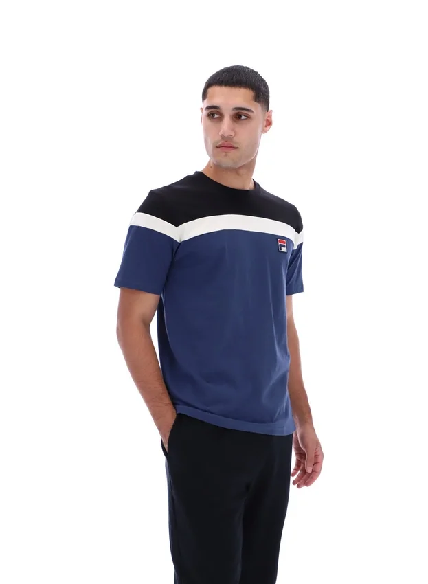 Fila Navy Aiden Cut-and-Sew-T-Shirt