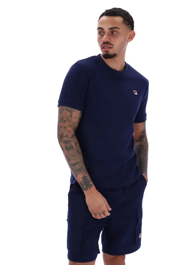 Fila Navy Ash Micro Waffle Ringer T-Shirt