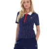 Fila Navy Bai Fitted BB1 Nadelstreifen-Polo