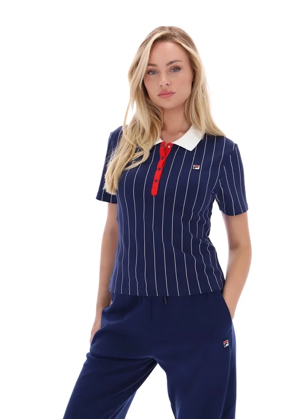Fila Navy Bai Fitted BB1 Nadelstreifen-Polo