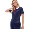 Fila Navy Bai Fitted BB1 Nadelstreifen-Polo