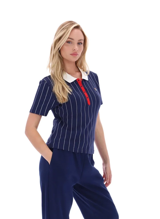 Fila Navy Bai Fitted BB1 Nadelstreifen-Polo