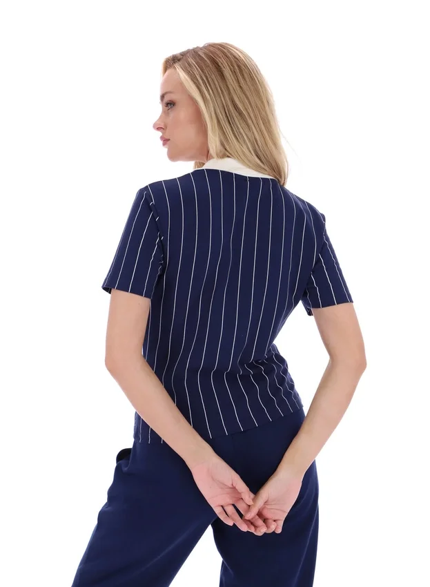 Fila Navy Bai Fitted BB1 Nadelstreifen-Polo